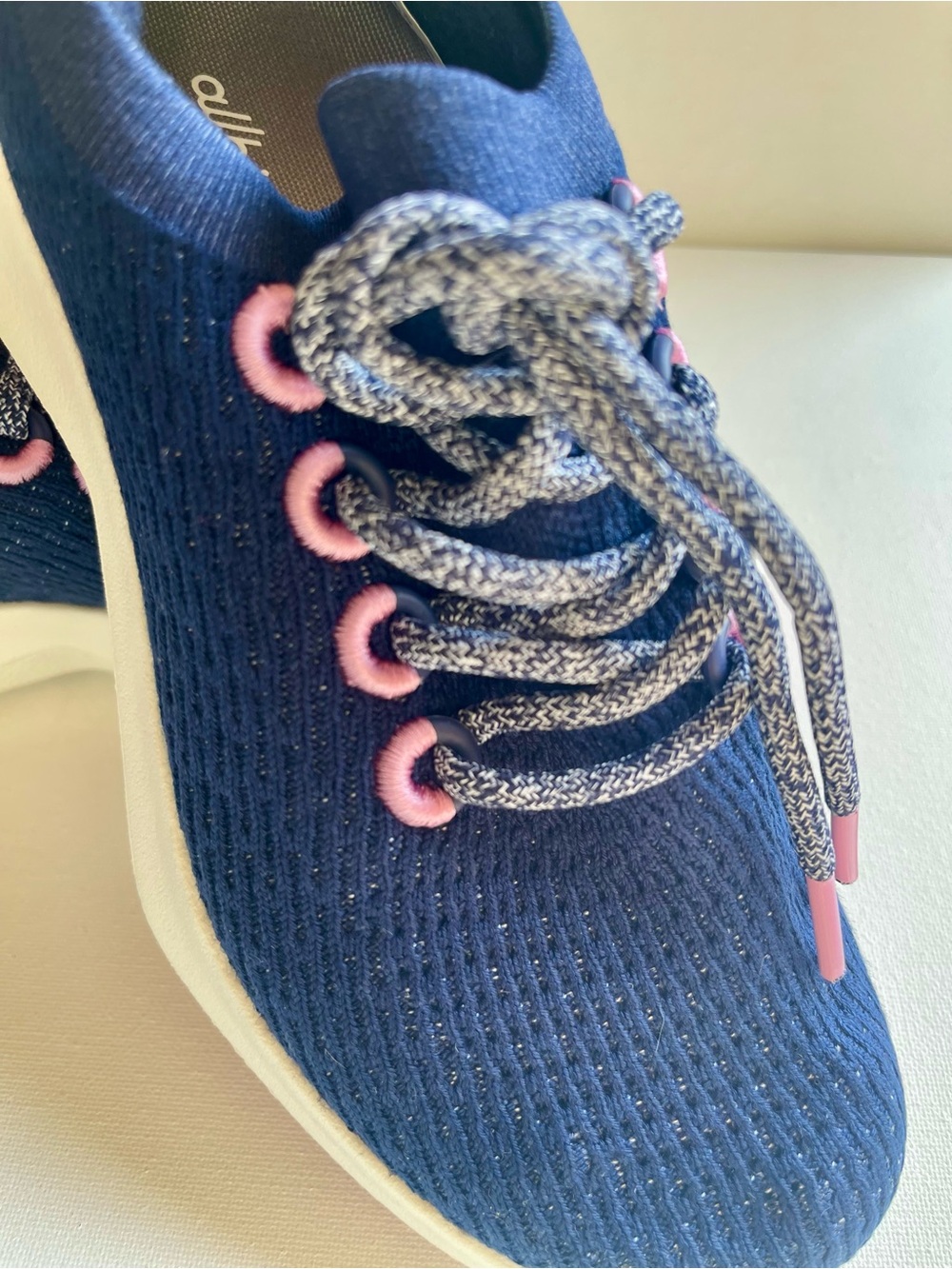 NEW ALLBIRDS TREE DASHER 2 RUNNING SHOE DEEP NAVY/BASIN PINK WOMENS SIZE 6.5 - Picture 6 of 12